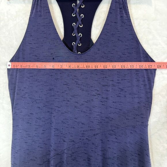 Maeve Anthropologie Dress Maxi Purple Lace Up Racerback Boho Soft Knit L - Picture 4 of 9